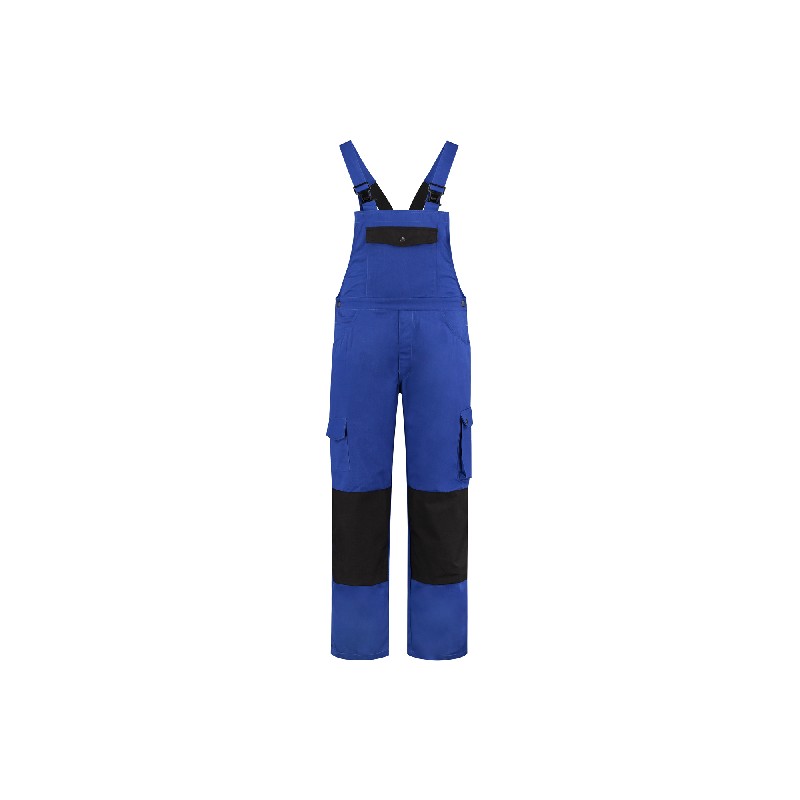 Tuinbroek katoen / polyester korenblauw / zwart