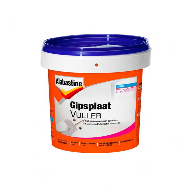 Alabastine gipsplaatvuller pasta licht grijs 1 kg