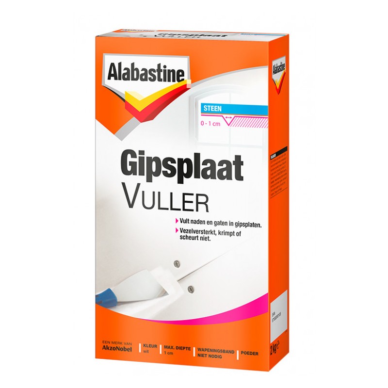 Alabastine gipsplaatvuller poeder wit 2 kg