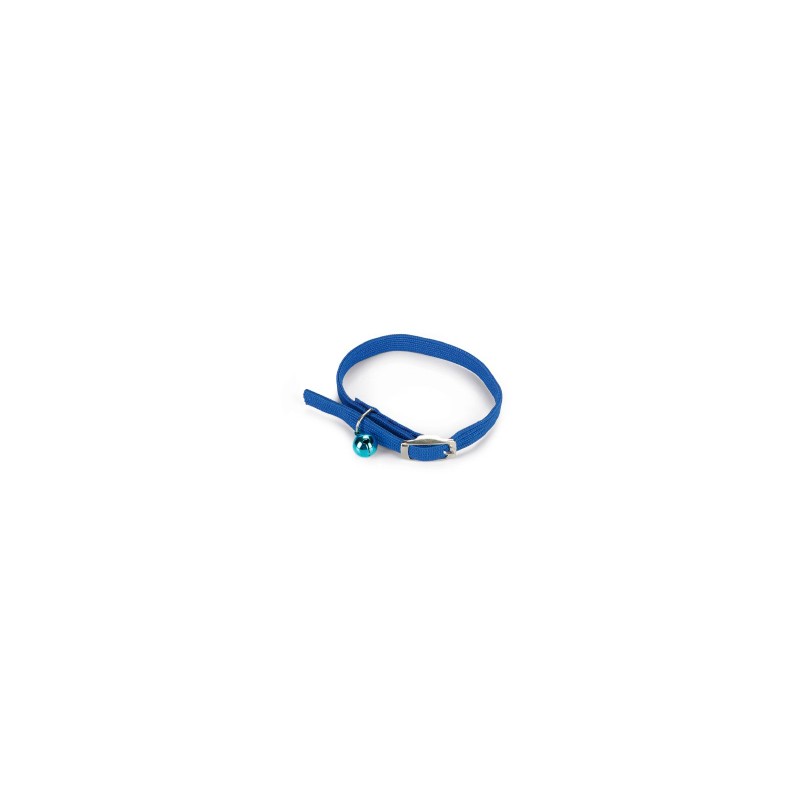 BZ Kattenhalsband met belletje blauw 10 x 30 cm