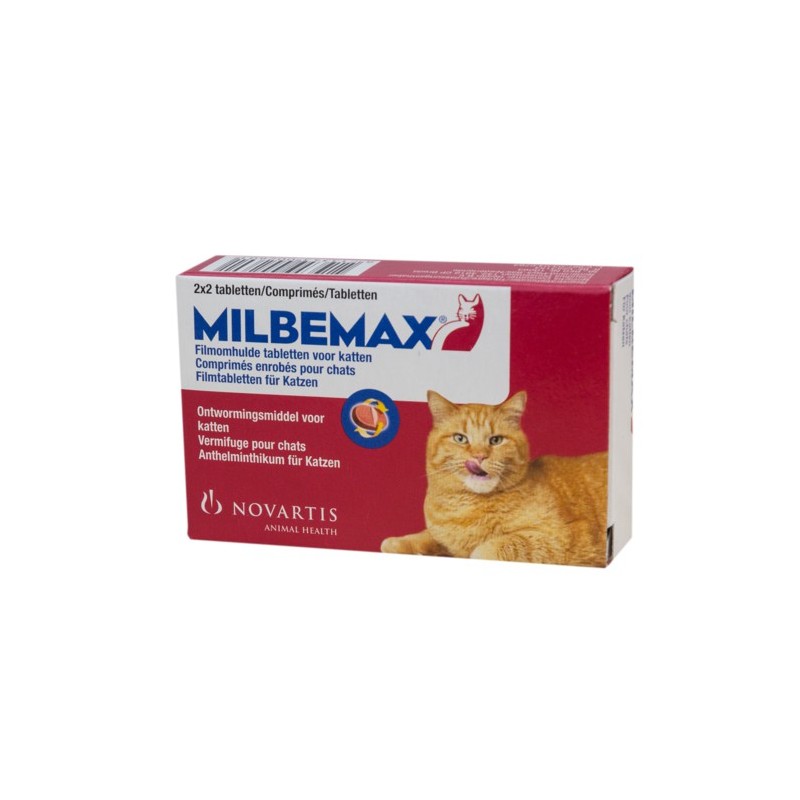 Milbemax ontwormingstabletten kat groot 2kg 4 tabletten