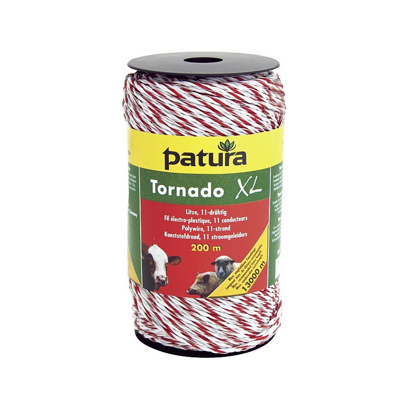 Tornado XL kunststofdraad wit rood 200 meter