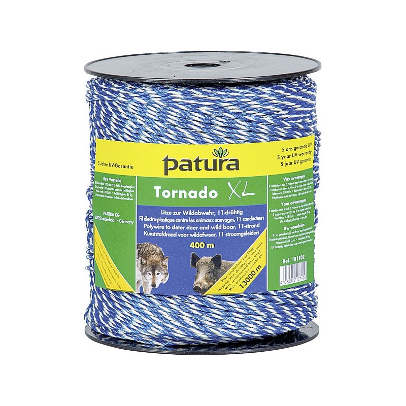 Tornado XL kunststofdraad blauw wit 400 meter