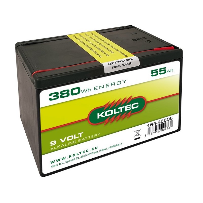 Batterij 9 Volt 380Wh 55Ah