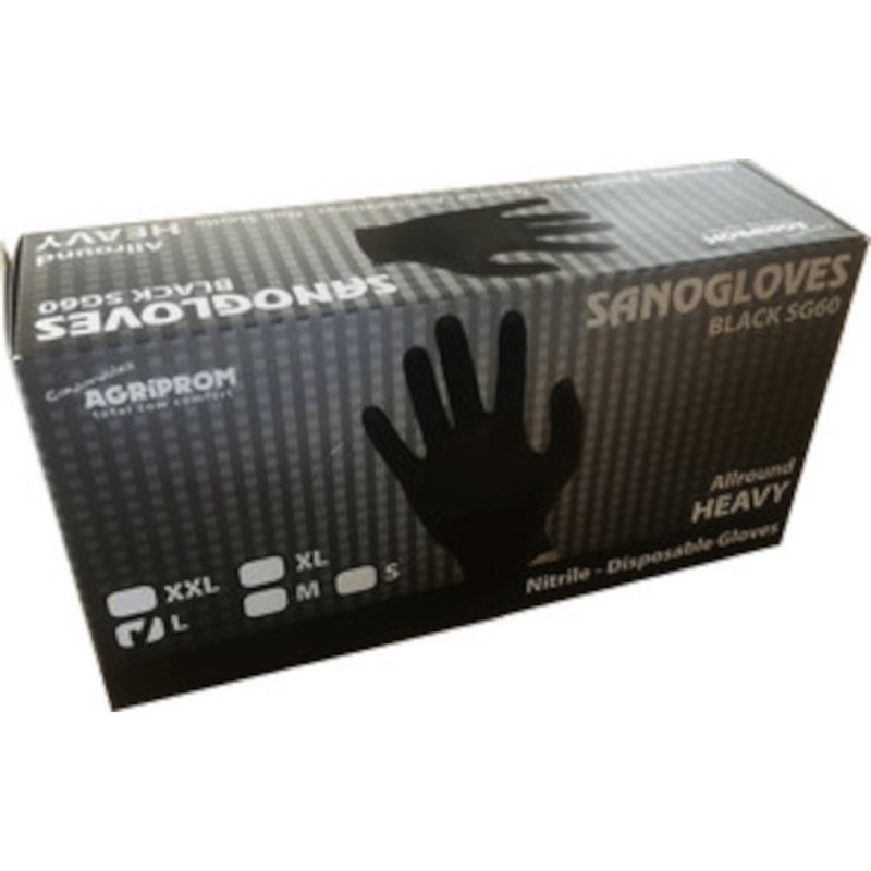 Melkershandschoen Sanogloves SG60 Zwart