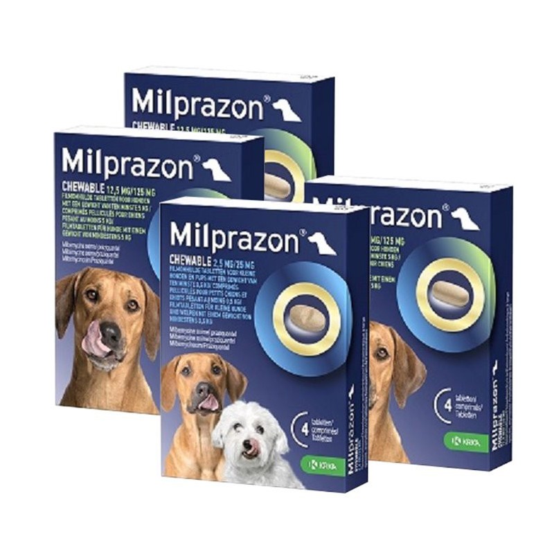 Milprazon worm kauwtabletten puppy en kleine honden 2 tabletten