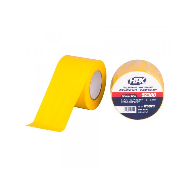 Isolatietape geel 50mm 20 meter