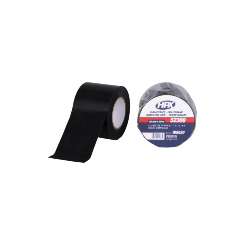 Isolatietape zwart 50mm 20 meter