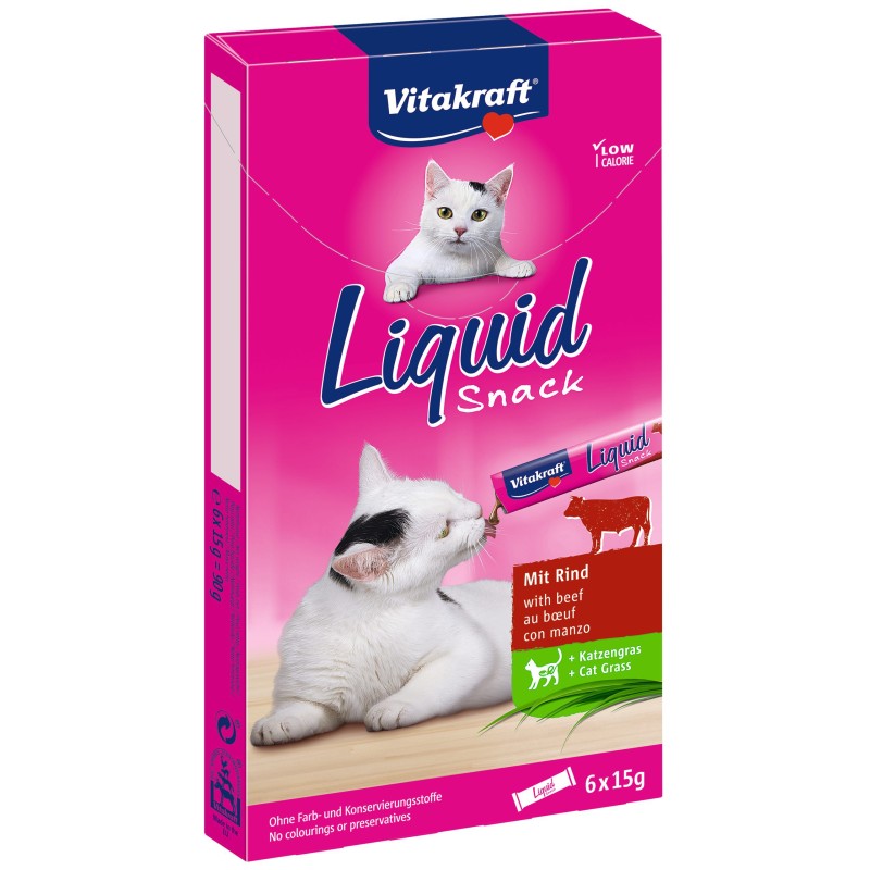 Vitakraft Liquid Snack met rundvlees en inuline 6st