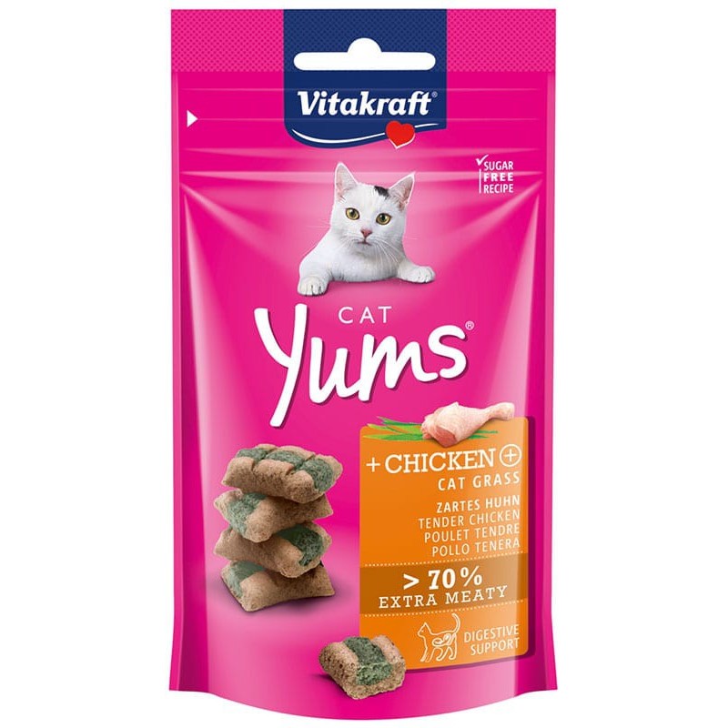 Cat yums kip & kattengras 40gr