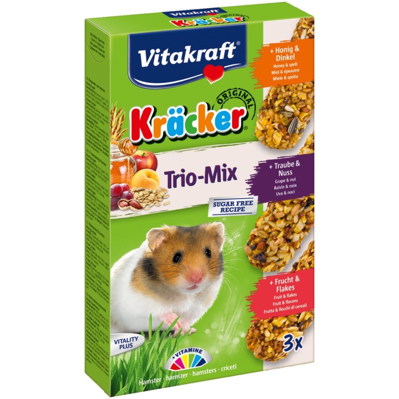 Hamsterkracker trio mix druif/honing/noot