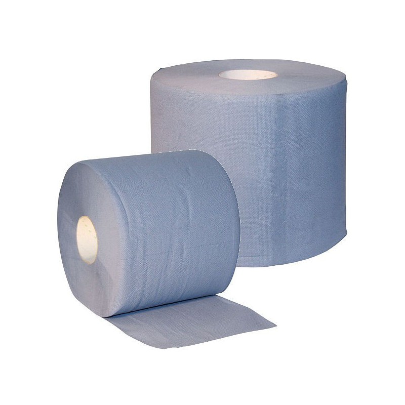 Uierpapier 3 laags verlijmd blauw 1000 vel 2 rollen