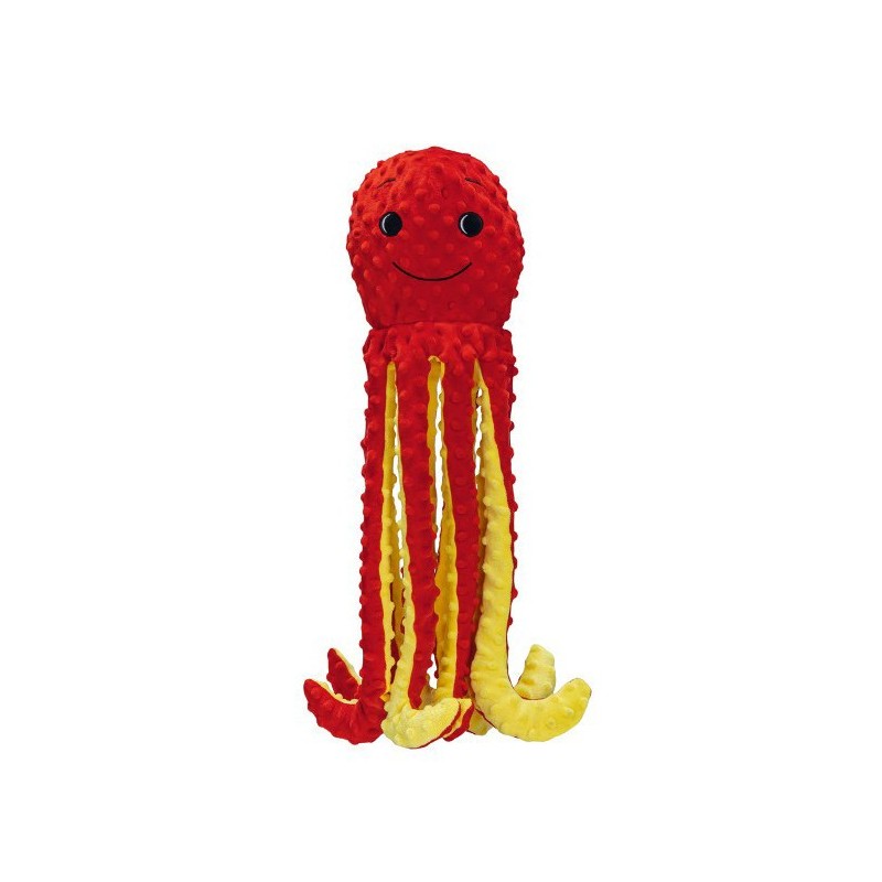 Hondenspeeltje Octopus amy pluche rood