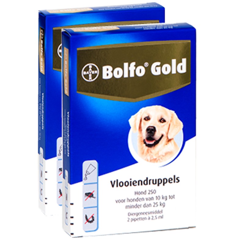 Bolfo Gold 250 hond 10 - 25 kg 2 pipetten