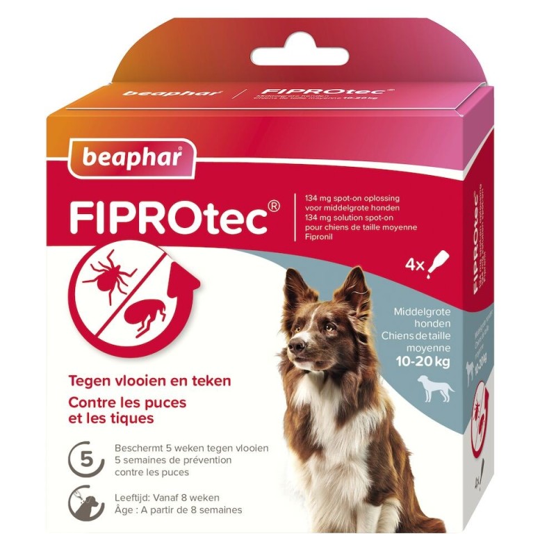 Fiprotec spot-on hond 10-20kg 3 + 1 Pipet