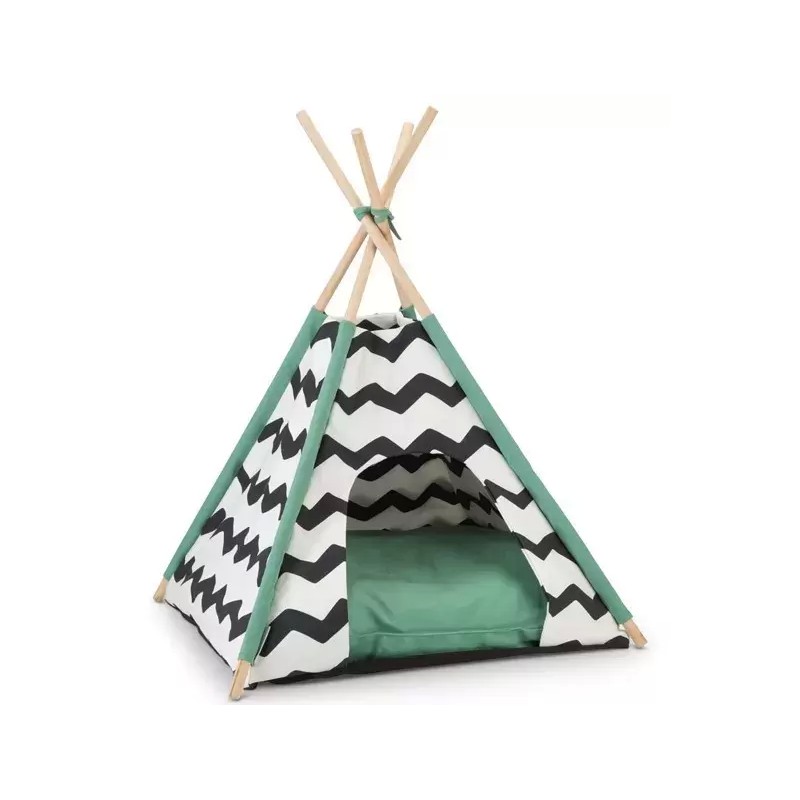 BZ Katten Kioni Tipi Tent zwart/wit 50x50x70 cm