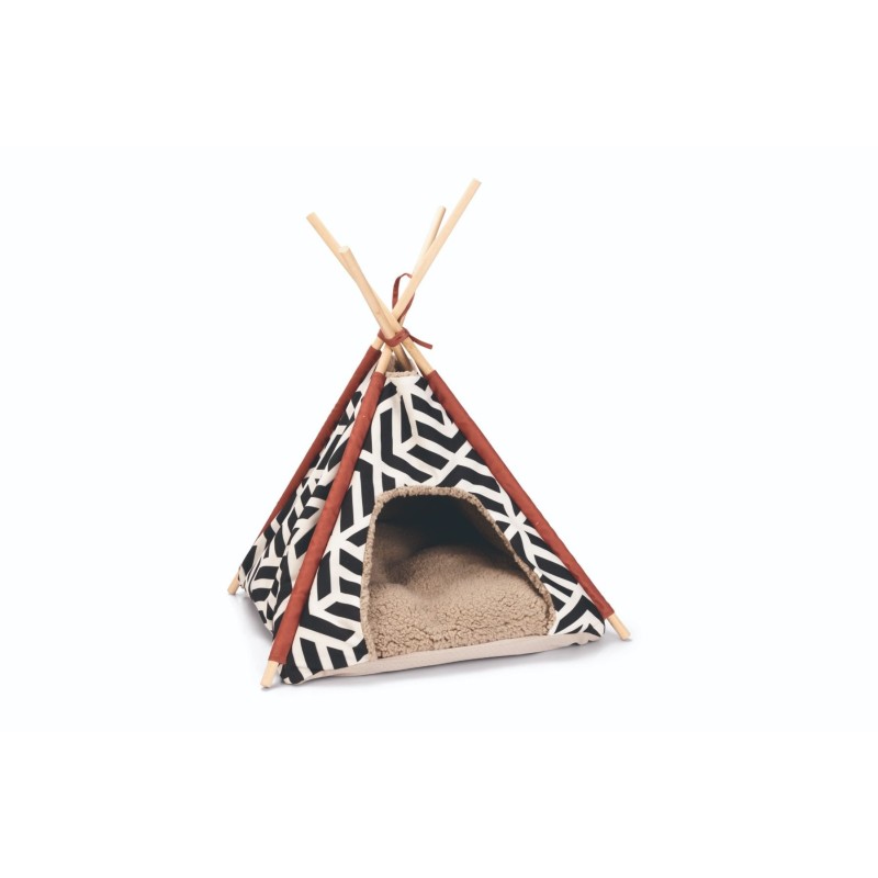 BZ katten Tipi Tent Vigo zwart/wit 50x50x70 cm