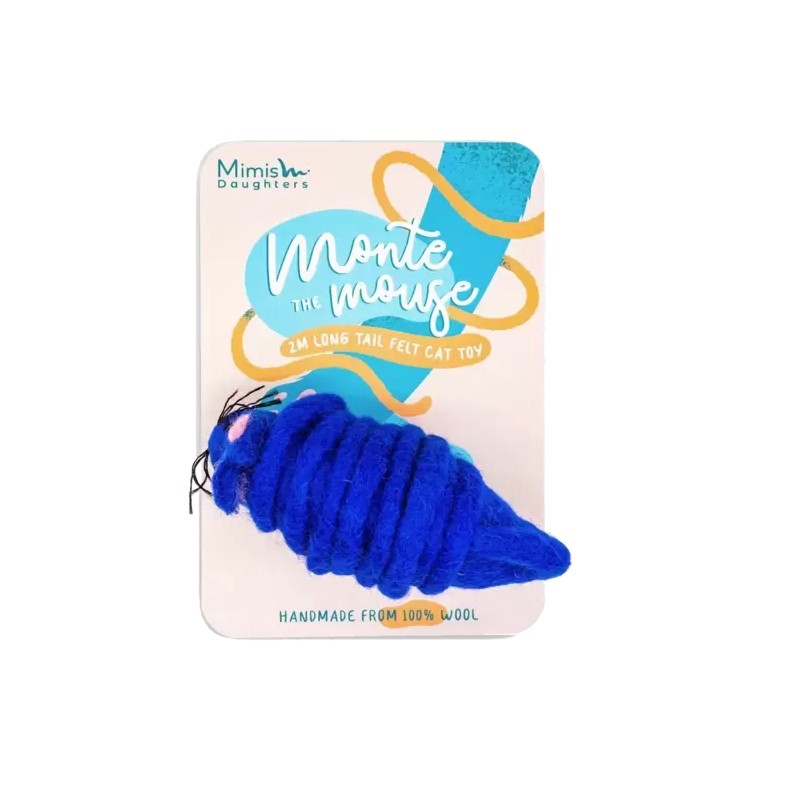 Kattenspeeltje Monte de muis blauw