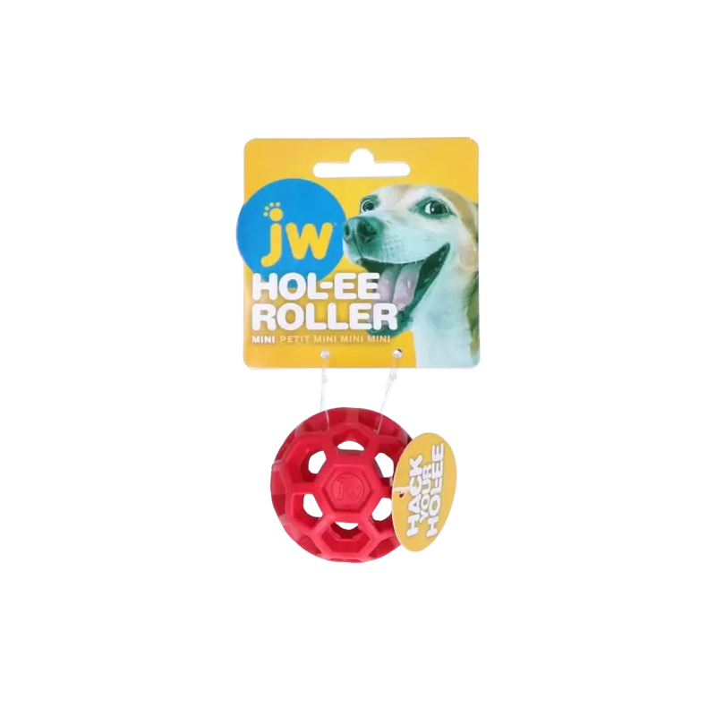 Hondentraktatie Hol-ee Roller Mini 5 cm rood