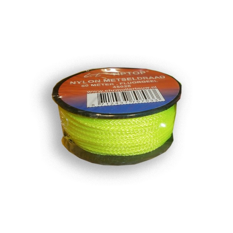 Metseldraad nylon 1mm Fel Geel 50m