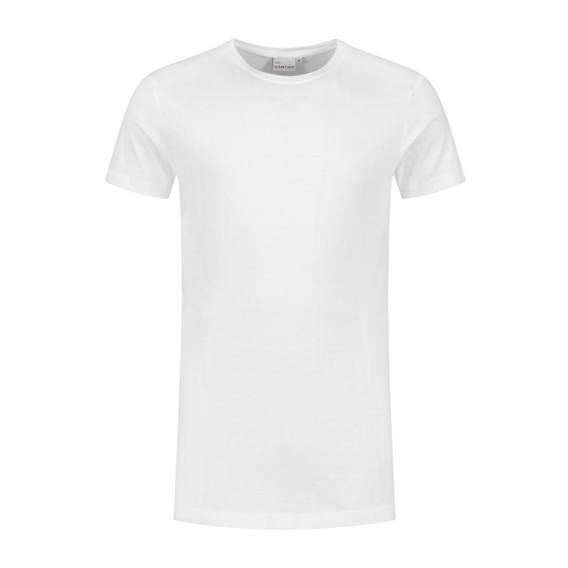 T-shirt JACE+ ronde hals extra lang wit