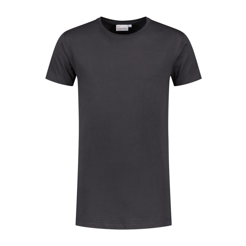 T-shirt JACE+ ronde hals extra lang graphite