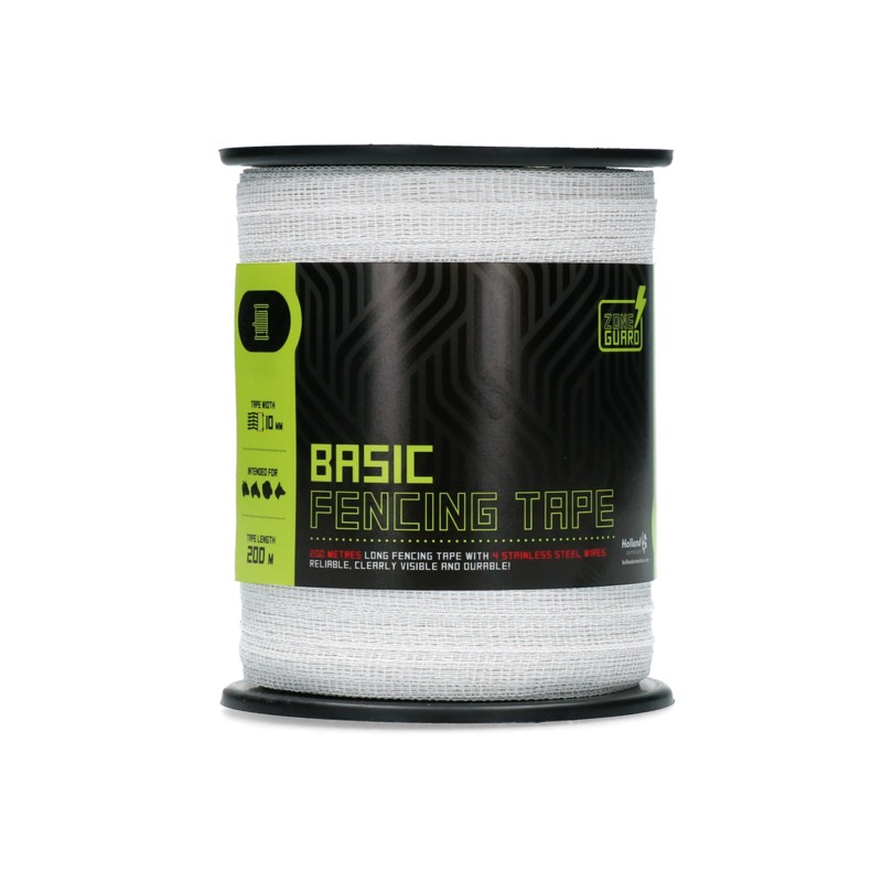 Afrasteringslint Basic wit 10mm 200m (4 draden)