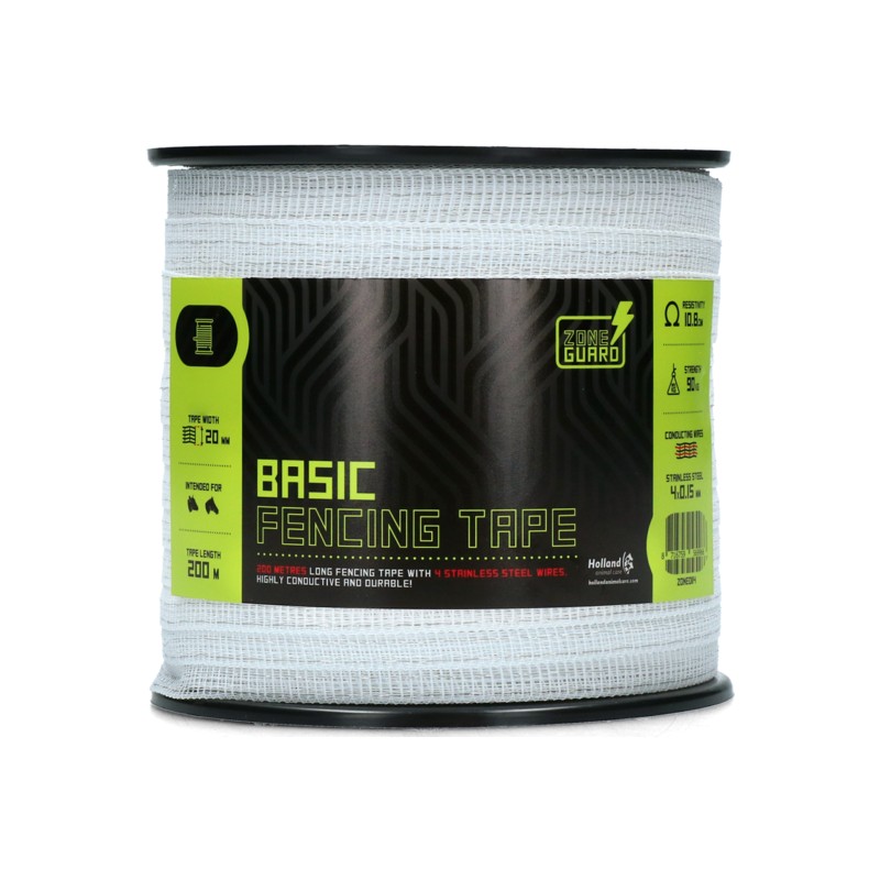 Afrasteringslint Basic wit 20mm 200m (4 draden)