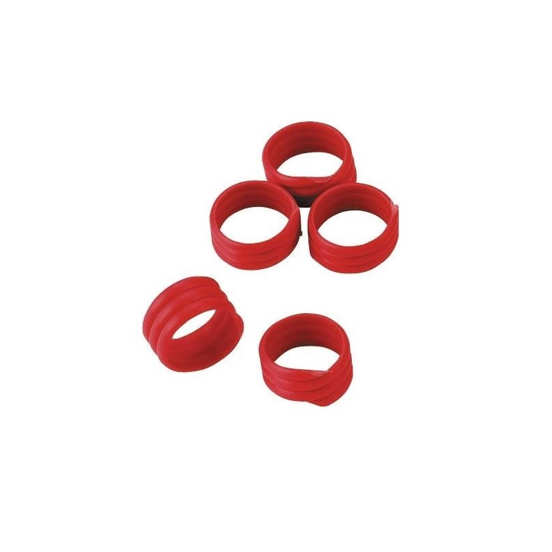 Kippenringen rood 16mm 20 stuks