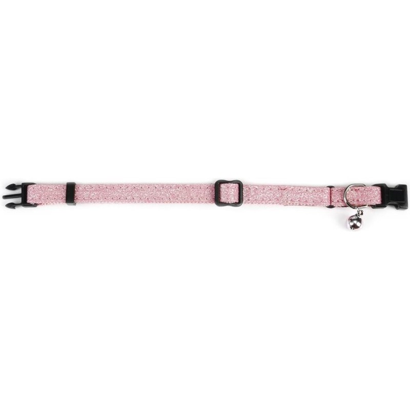 Kattenhalsband glitter roze 30x1x0,2 cm