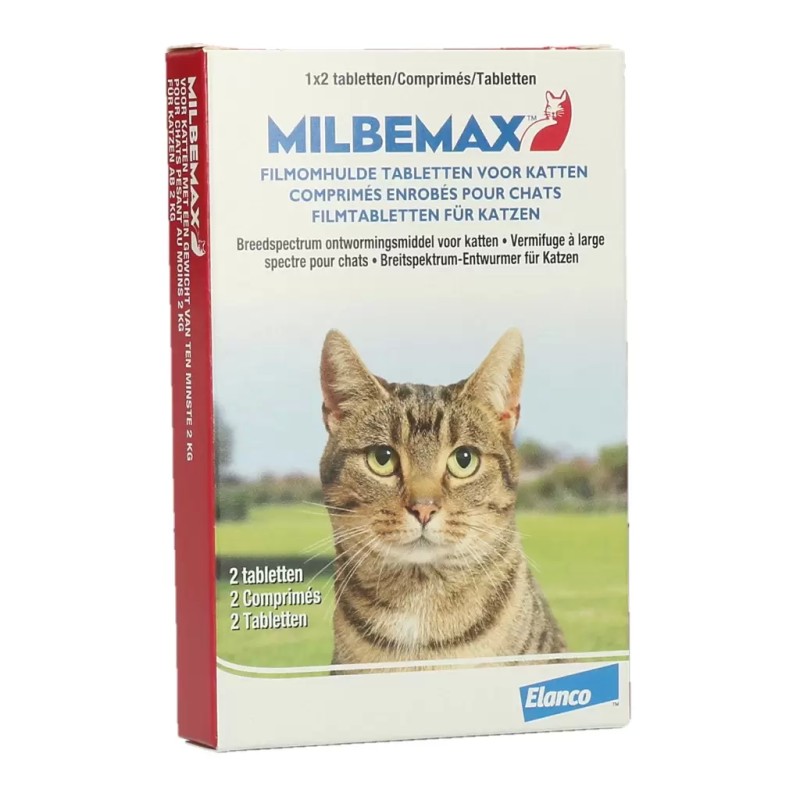 Milbemax ontwormingstabletten Kat Groot 2kg 2 tabletten