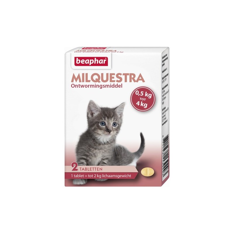 Milquestra kitten/kleine kat 2 tabletten Rund