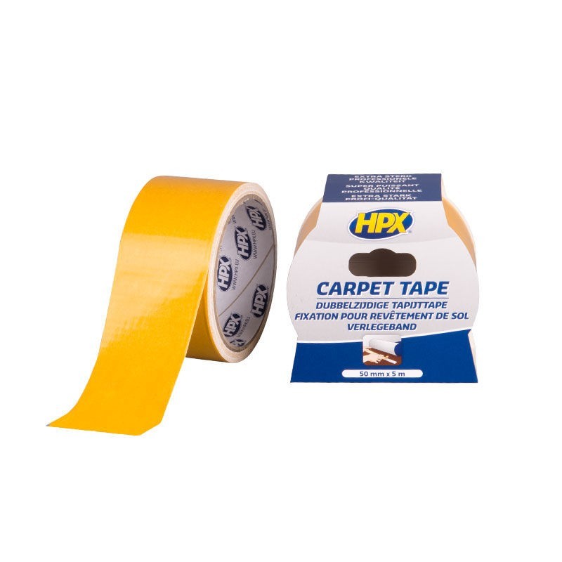 Dubbelzijdig tapijttape wit 50mm x 5m