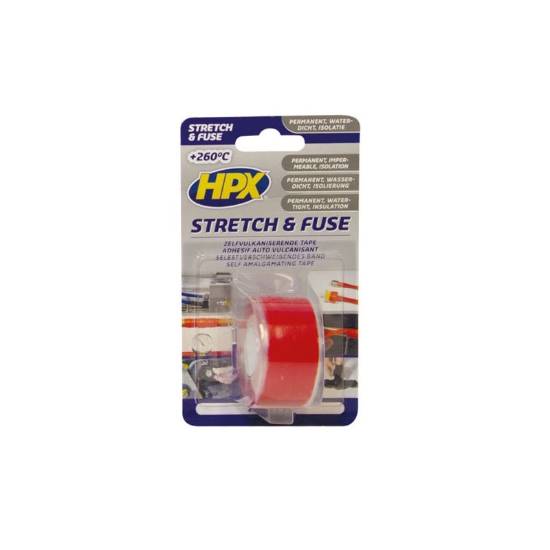 Stretch & Fuse reparatietape siliconen rood 25mm x 3m