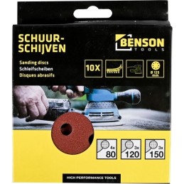 Set Schuurschijven rond 125mm 10 delig