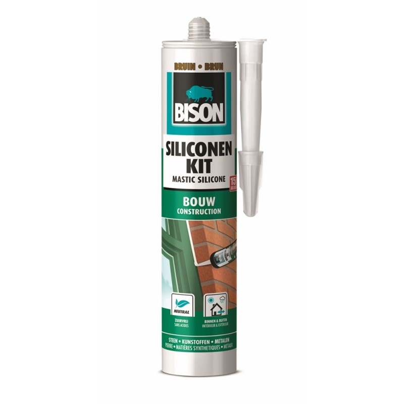 Siliconenkit Bouw bruin 300ml