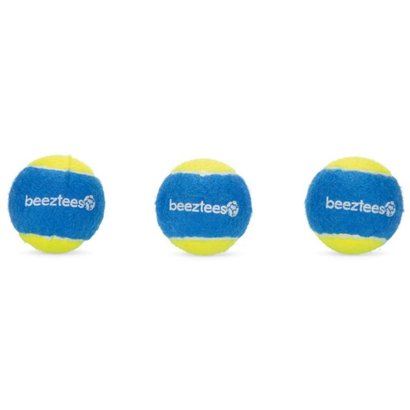 Hondenspeelgoed Fetch tennisbal blauw/geel  6,3 cm 3 stuks