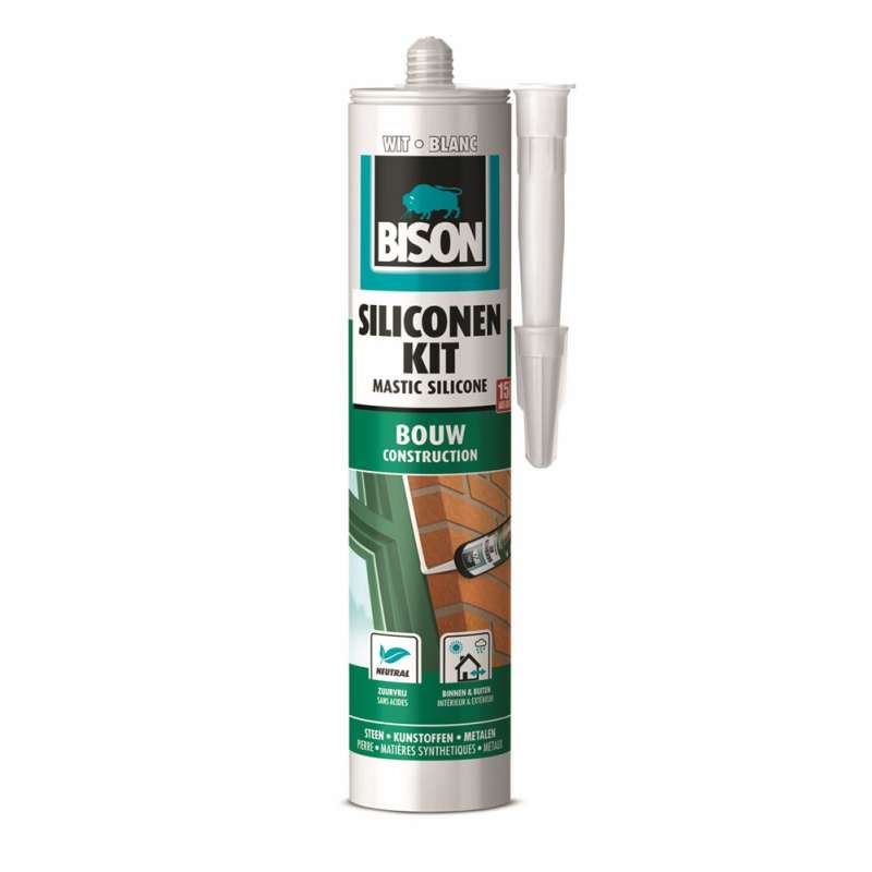 Bison siliconenkit bouw wit 310ml