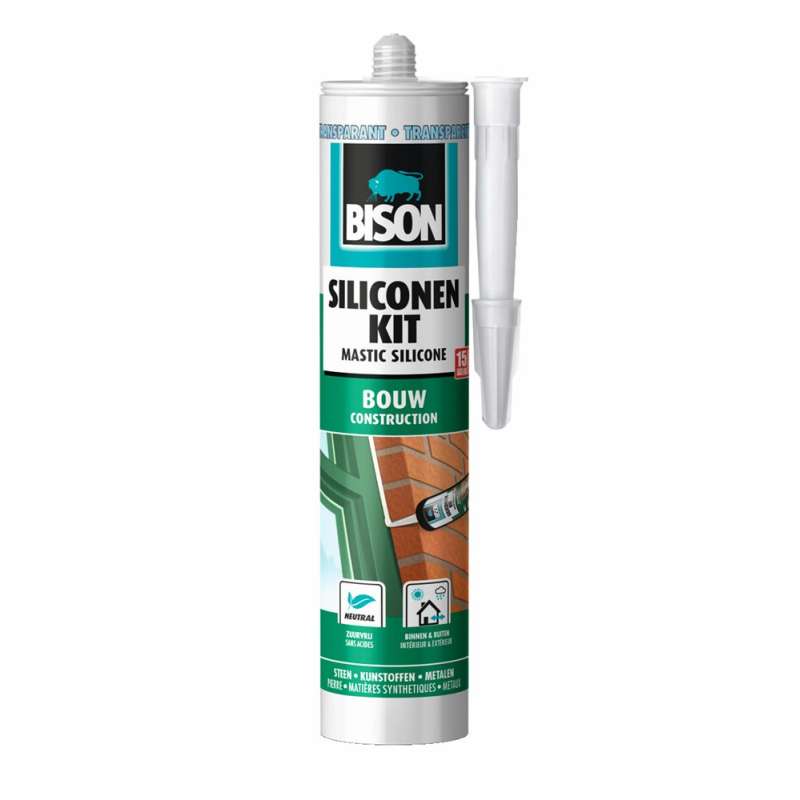 Bison siliconenkit bouw transparant 310ml