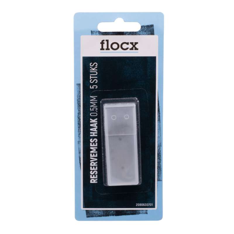 Flocx reservemes haak vorm 0.5mm 5 stuks