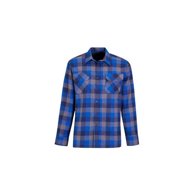 Flaneloverhemd Dawson ruit blauw/zwart Storvik