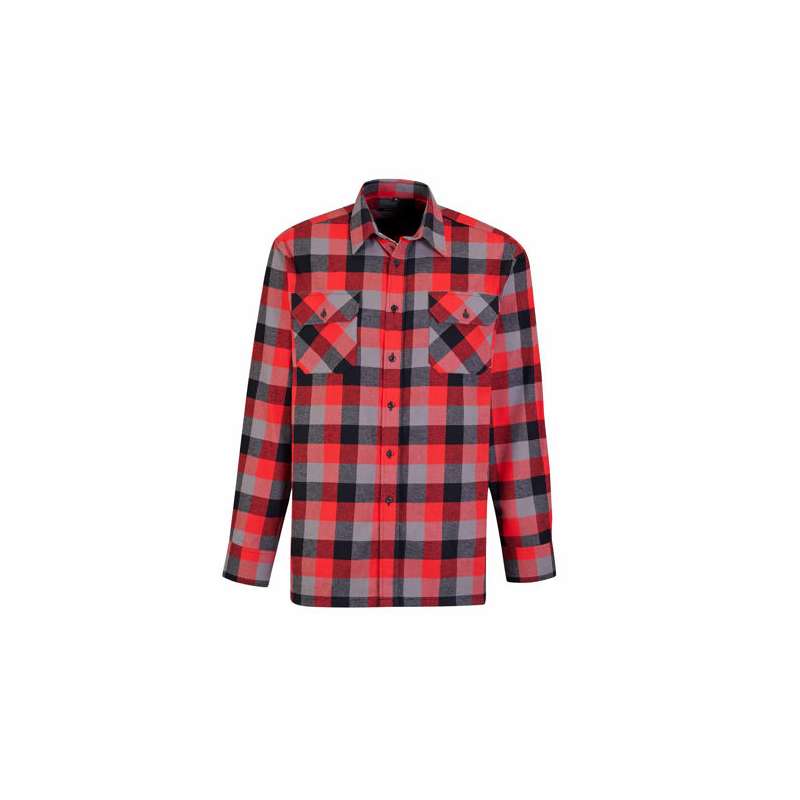 Flaneloverhemd Dawson ruit rood/zwart Storvik