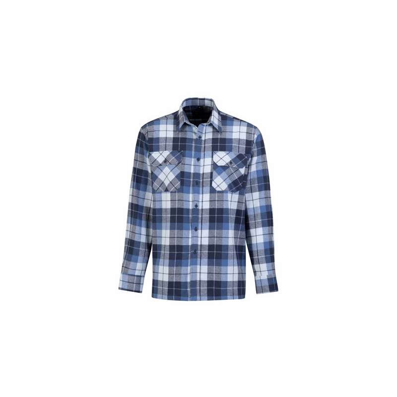 Flaneloverhemd Dawson ruit blauw/wit Storvik