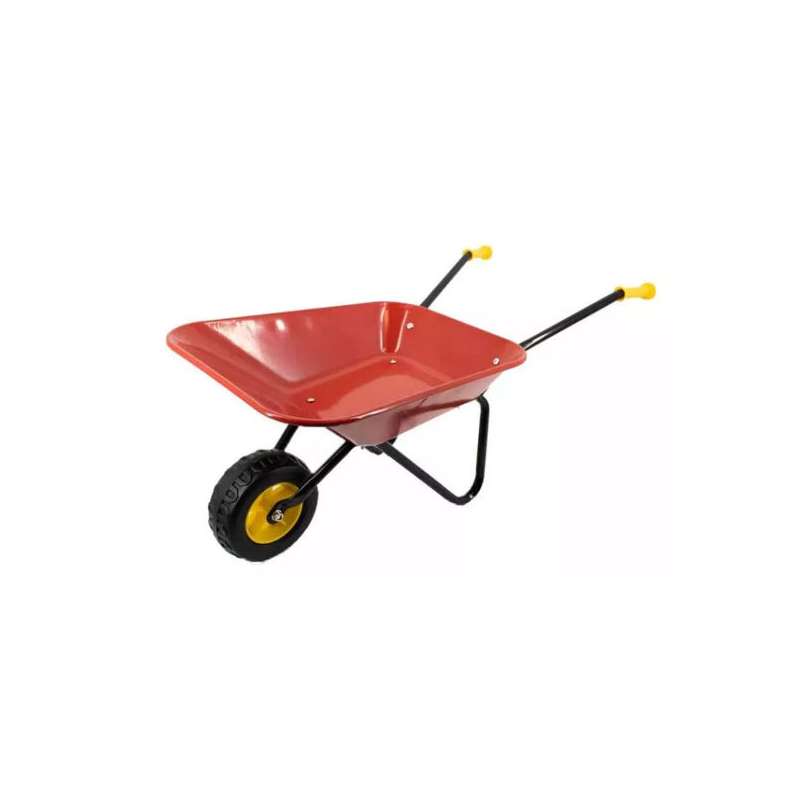 Kinderkruiwagen met metalen bak rood