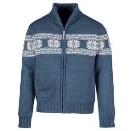 Noors gebreid wintervest Jarno blauw