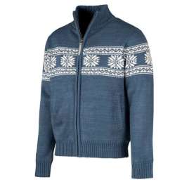 Noors gebreid wintervest Jarno blauw