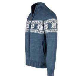 Noors gebreid wintervest Jarno blauw