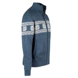 Noors gebreid wintervest Jarno blauw