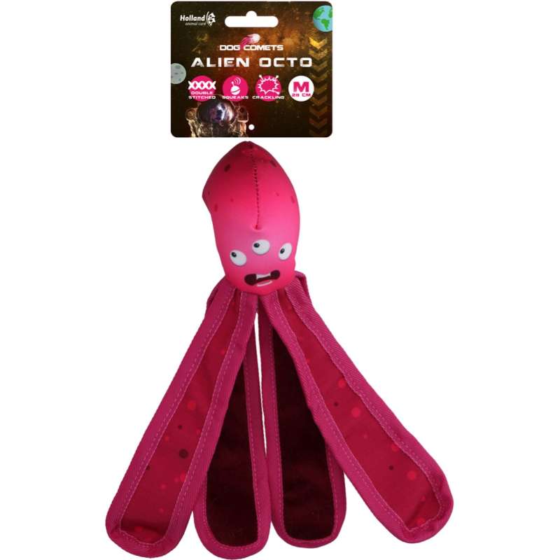 Hondenspeeltje Dog Comets alien octopus M roze