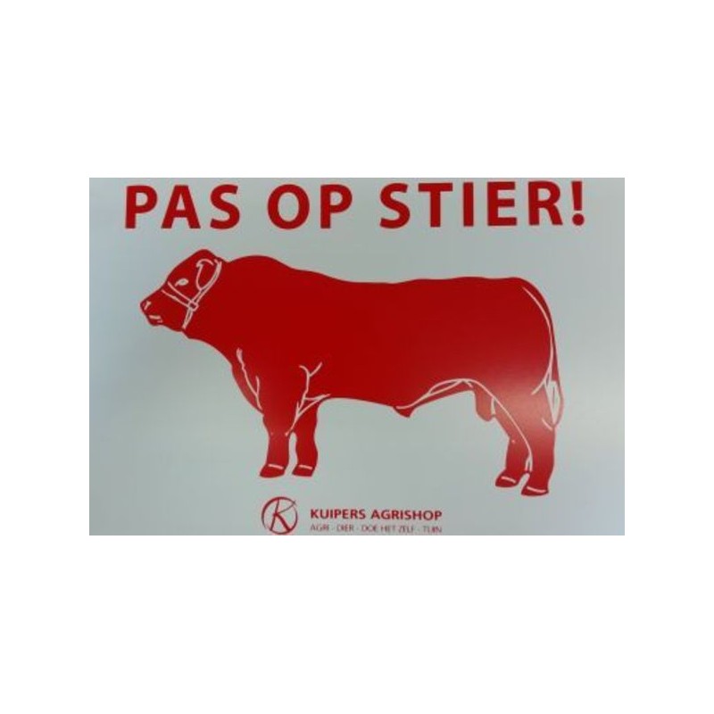 Bordje pas op stier